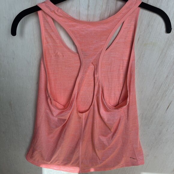 Adidas Womens Size Large Pullover Tank Top Shirt Racerback Cut Out Back Orange - Picture 5 of 6
